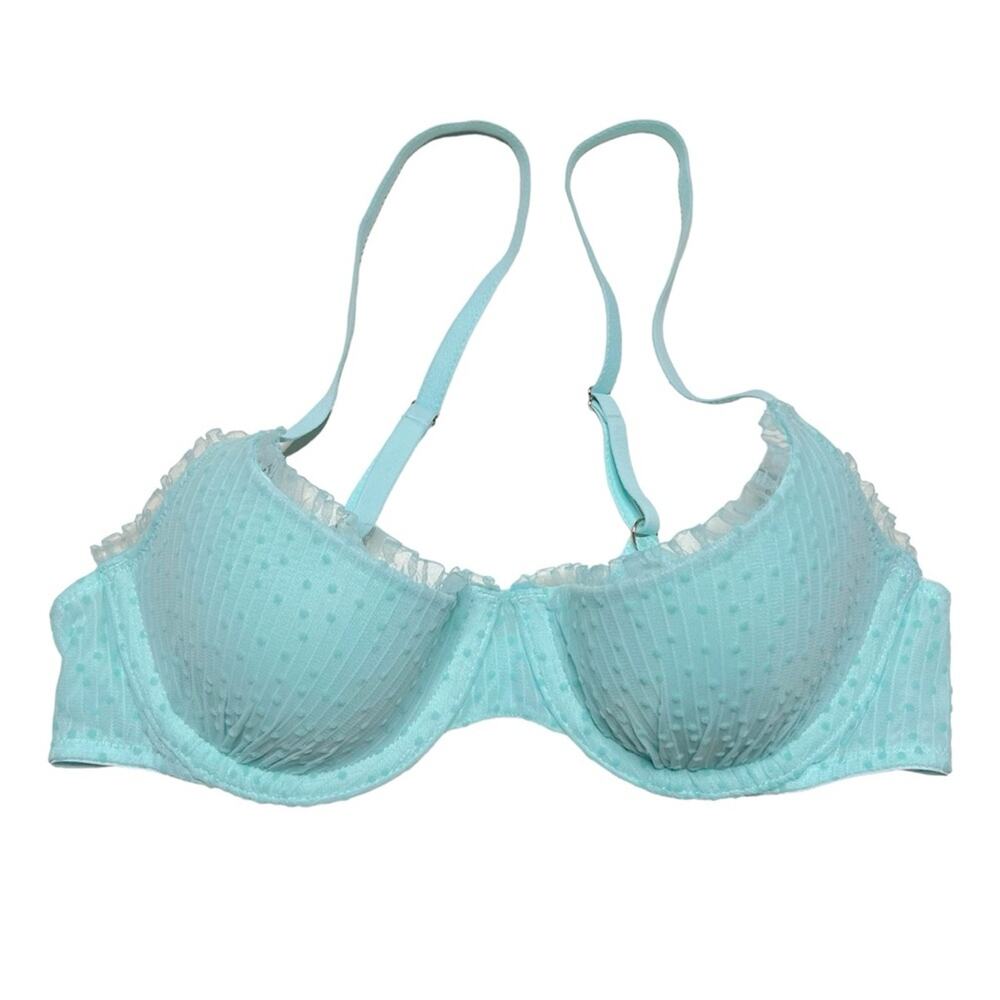 Savage X Fenty Back to the Boudoir Balconette Bra Blue Light Size 34A